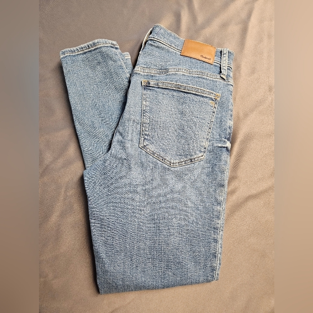 Madewell 9" Mid Rise Skinny crop Jeans Women's Size 28 stretch Denim Blue